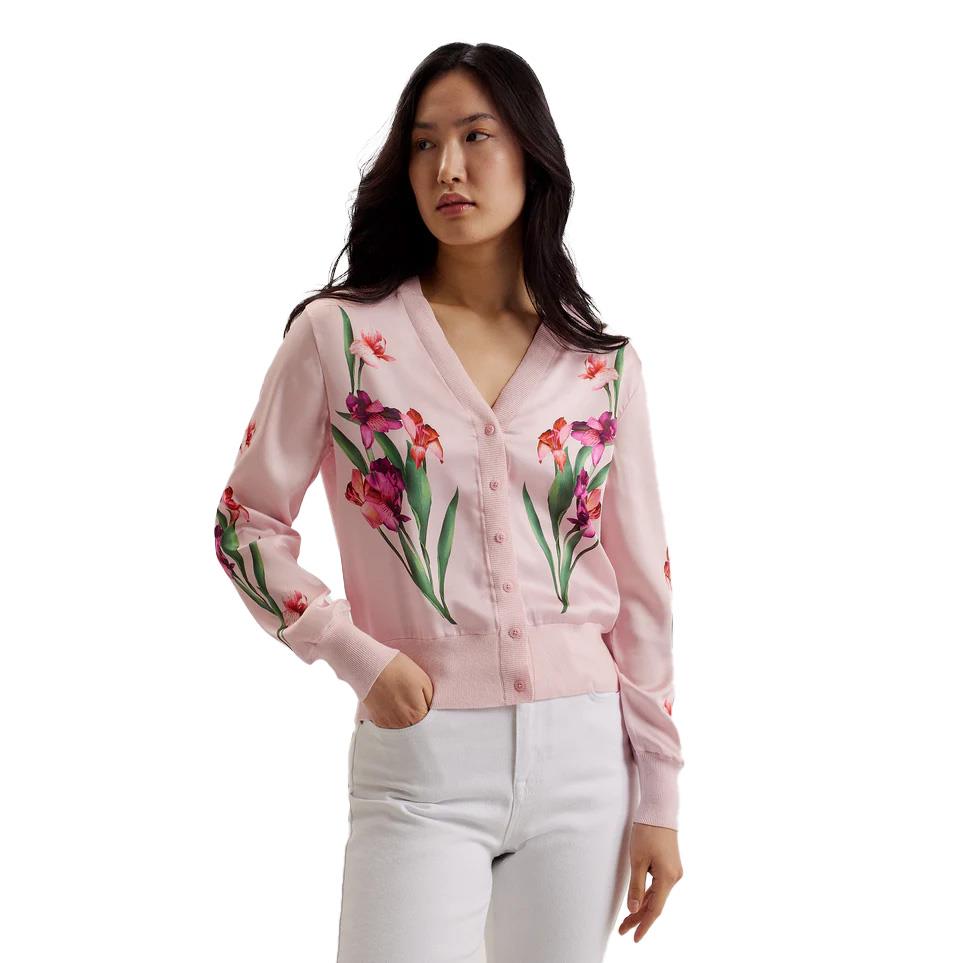 Ted Baker Meralll Woven Front Printed Cardigan